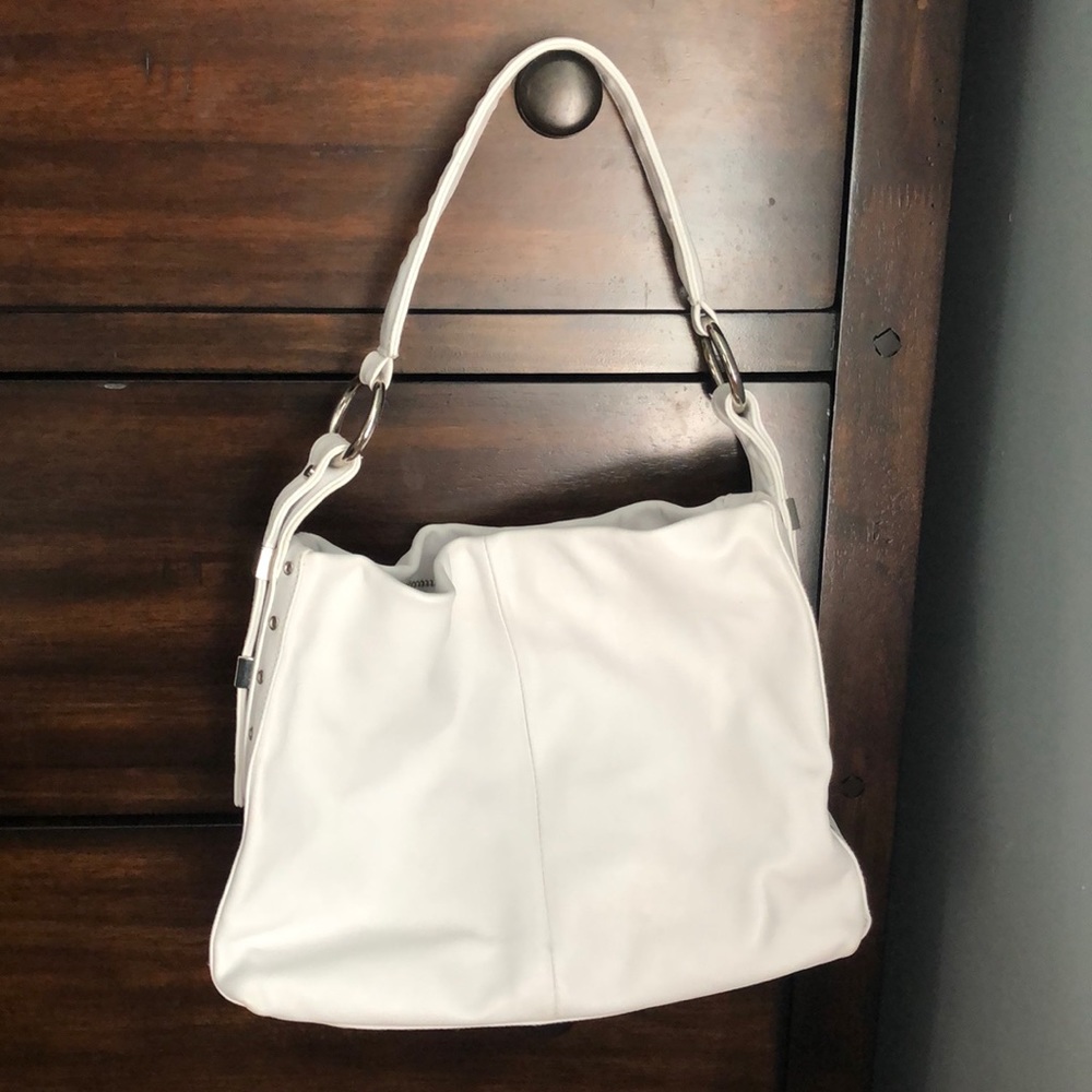 White Leather Perlina Purse
